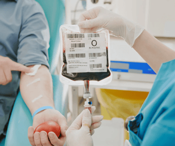 O Positive Blood Donation Prepped for Temperature Monitoring to Reduce Blood Waste