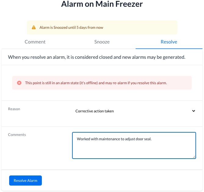 alarm for pressure in clean room